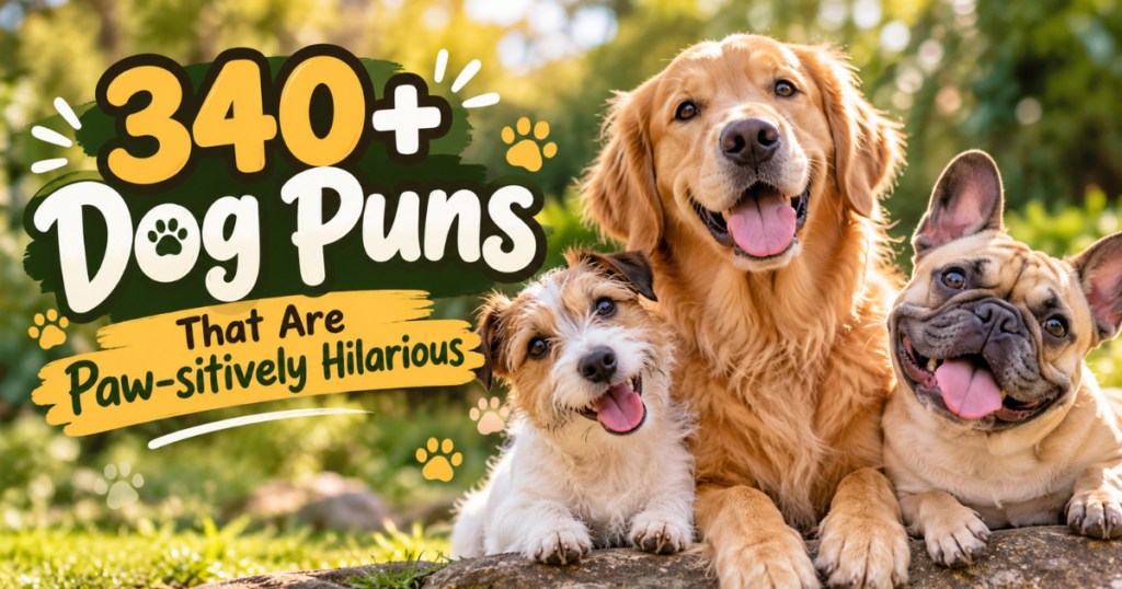 340+ dog puns featuring funny, cute, and paw-sitively hilarious dog wordplay