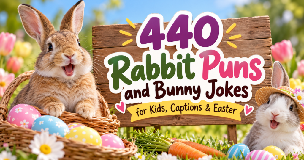 440 rabbit puns and bunny jokes for kids, Instagram captions, and Easter